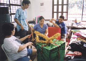 Wrapping the gifts